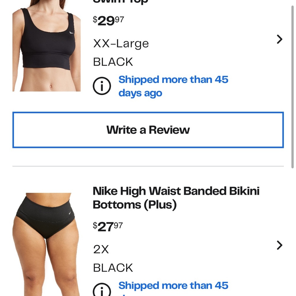 Nike Black Bikinis with High Waist Design